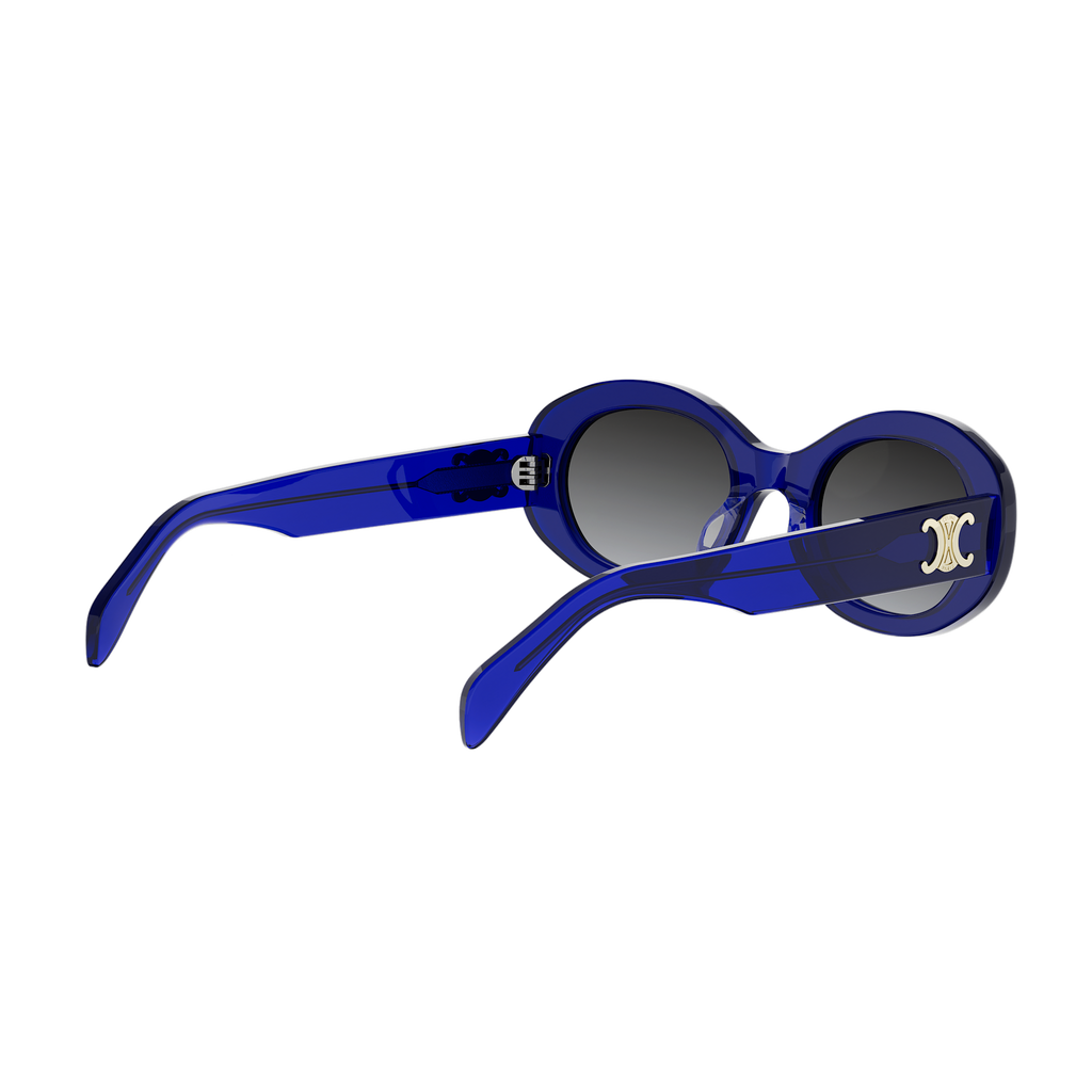 Blue Oval Acetate Sunglasses