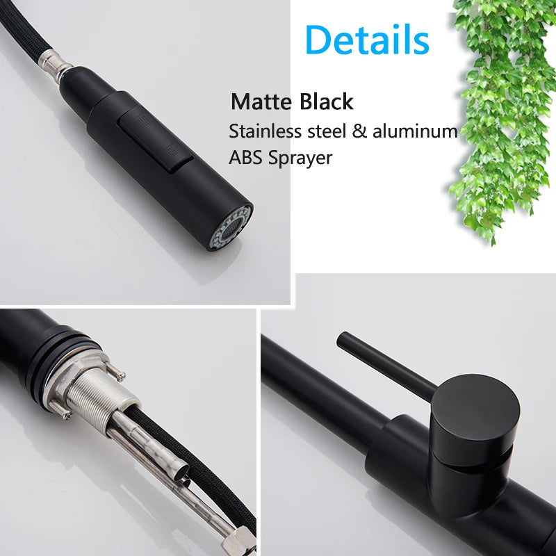 Rozin Smart Touch Kitchen Faucet Brushed Gold Pull Out Sensor Faucets Black/Nickel 360 Rotation Crane 2 Outlet Water Mixer Taps