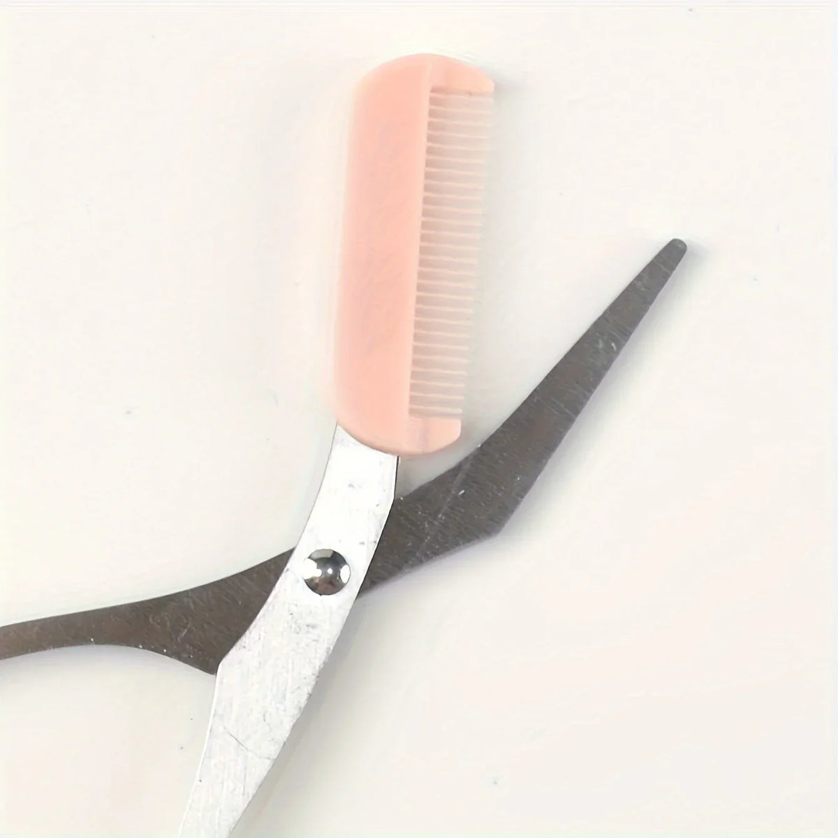 Eyebrow Trimming Scissors with Built-In Comb — Stainless Steel Grooming Tool