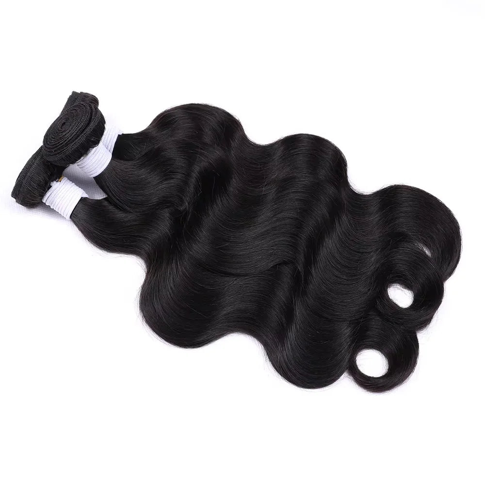 32 32 34 36 38 40 Inch Body Wave Bundle Human Hair Brazilian Hair Natural Black Water Wavy Weave 3/4 Pcs Bundles Extensions For Women Brazilian Remy Unprocessed Human Hair Wavy Double Drawn Bundles Weave Extensions