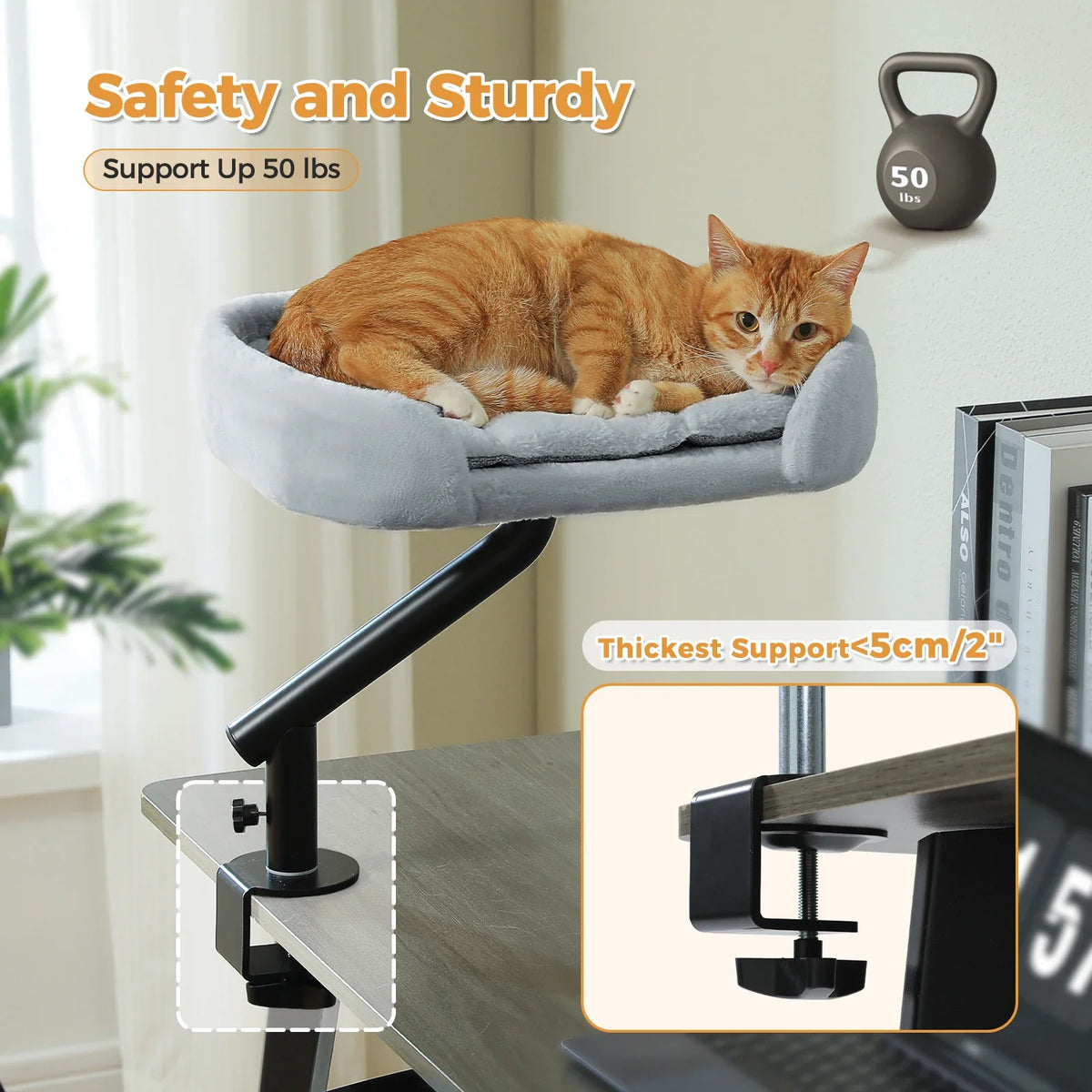 Lit Perchoir Chat 360° Rotatif – Support Bureau Confortable