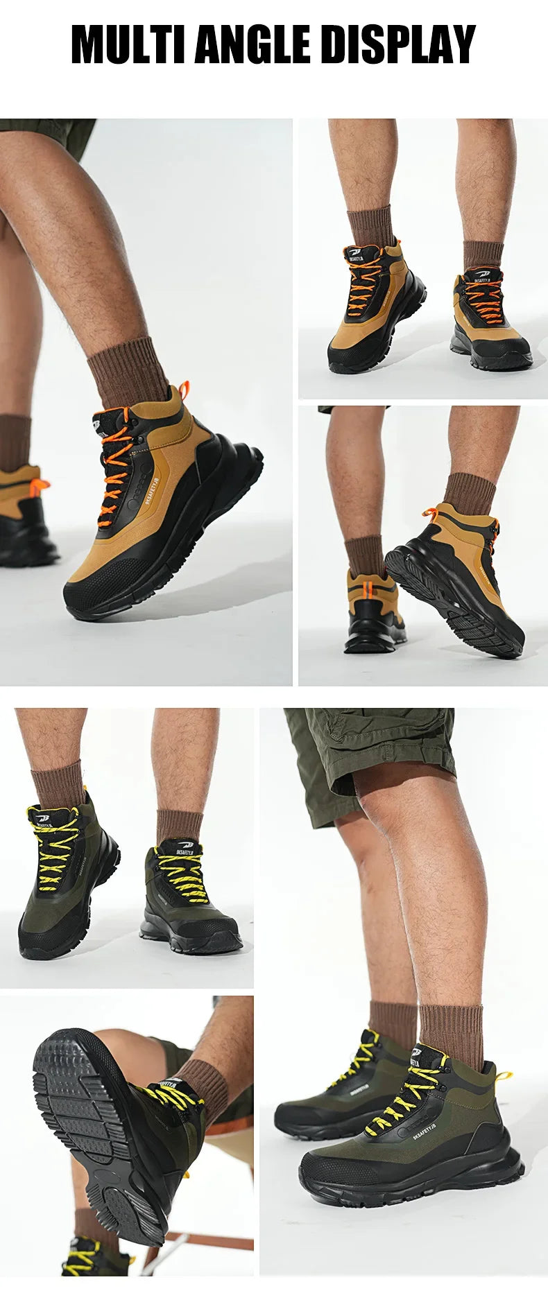 Outdoors Indestructible Shoes Work Boots Steel Toe Shoes Men Safety