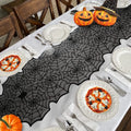 Halloween Black Lace Spider Web Table Runner – 45x183cm Party Decor
