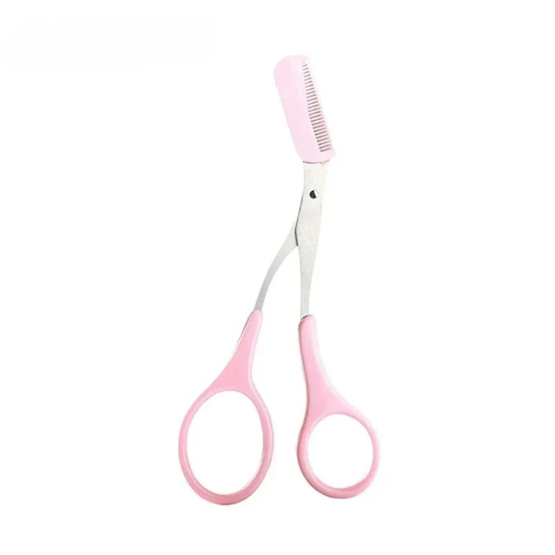 Eyebrow Trimming Scissors with Built-In Comb — Stainless Steel Grooming Tool