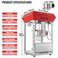 SucceBuy 8/12Oz Electric Popcorn Maker Commercial Popper Machine  Automatic Corn Cookware with Scoop Spoon SUS304 Heating Tube