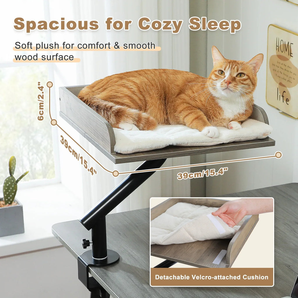 Lit Perchoir Chat 360° Rotatif – Support Bureau Confortable