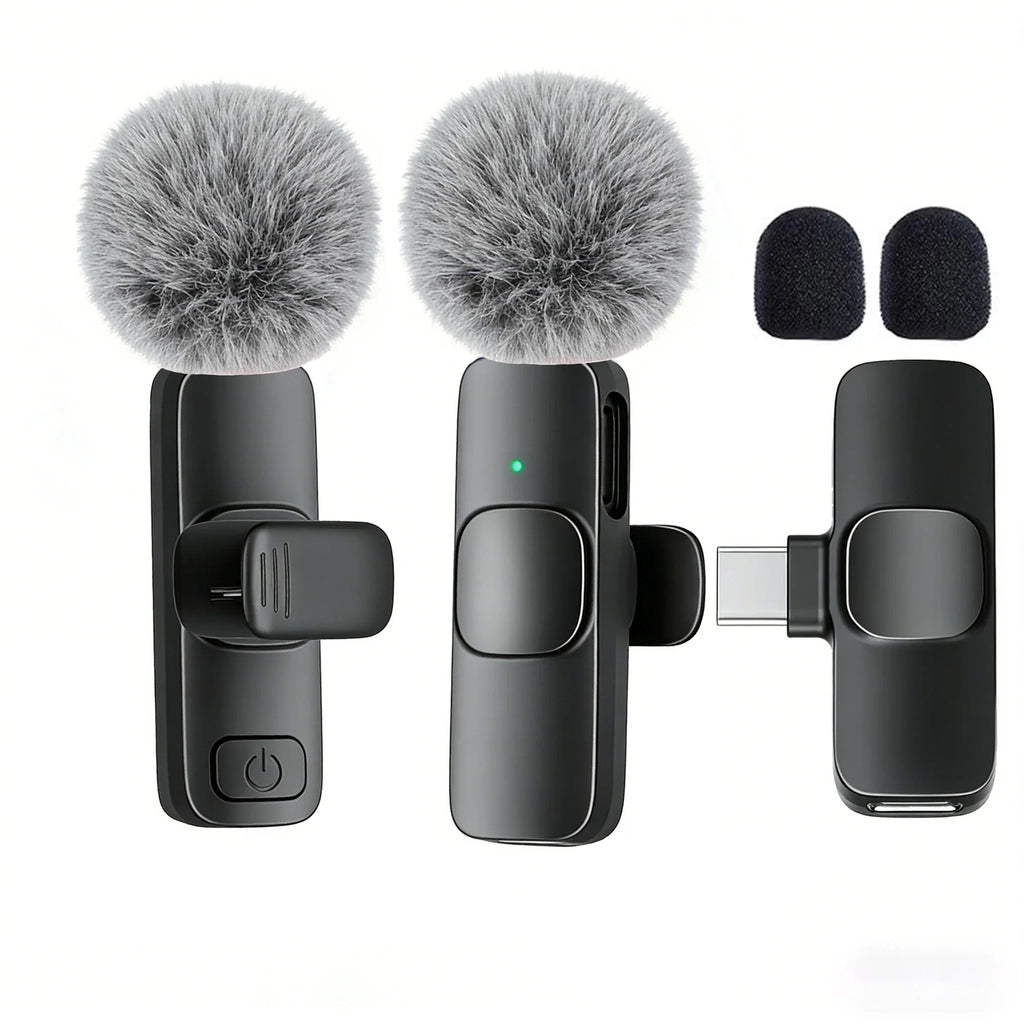 USB-C Wireless Lavalier Microphone – Portable Clip-On Travel Mic