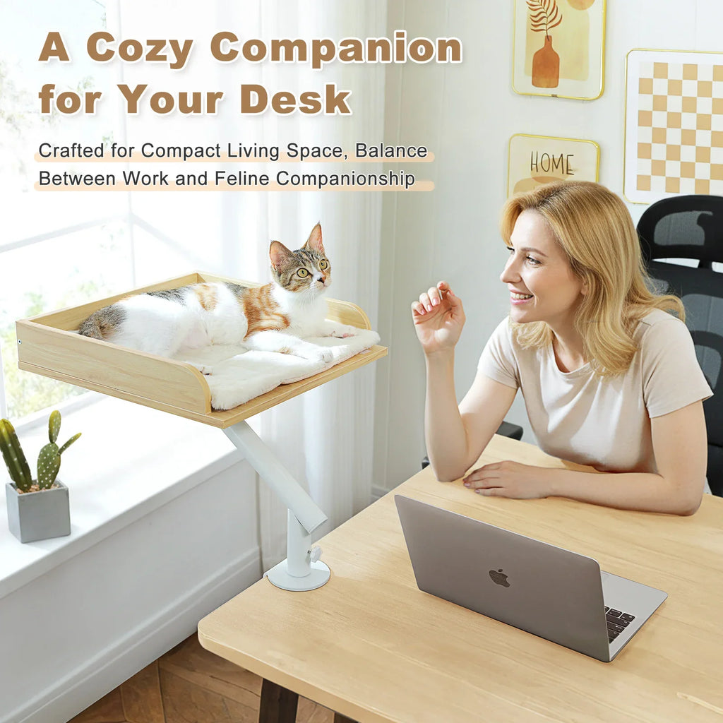 Lit Perchoir Chat 360° Rotatif – Support Bureau Confortable