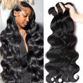 32 32 34 36 38 40 Inch Body Wave Bundle Human Hair Brazilian Hair Natural Black Water Wavy Weave 3/4 Pcs Bundles Extensions For Women Brazilian Remy Unprocessed Human Hair Wavy Double Drawn Bundles Weave Extensions