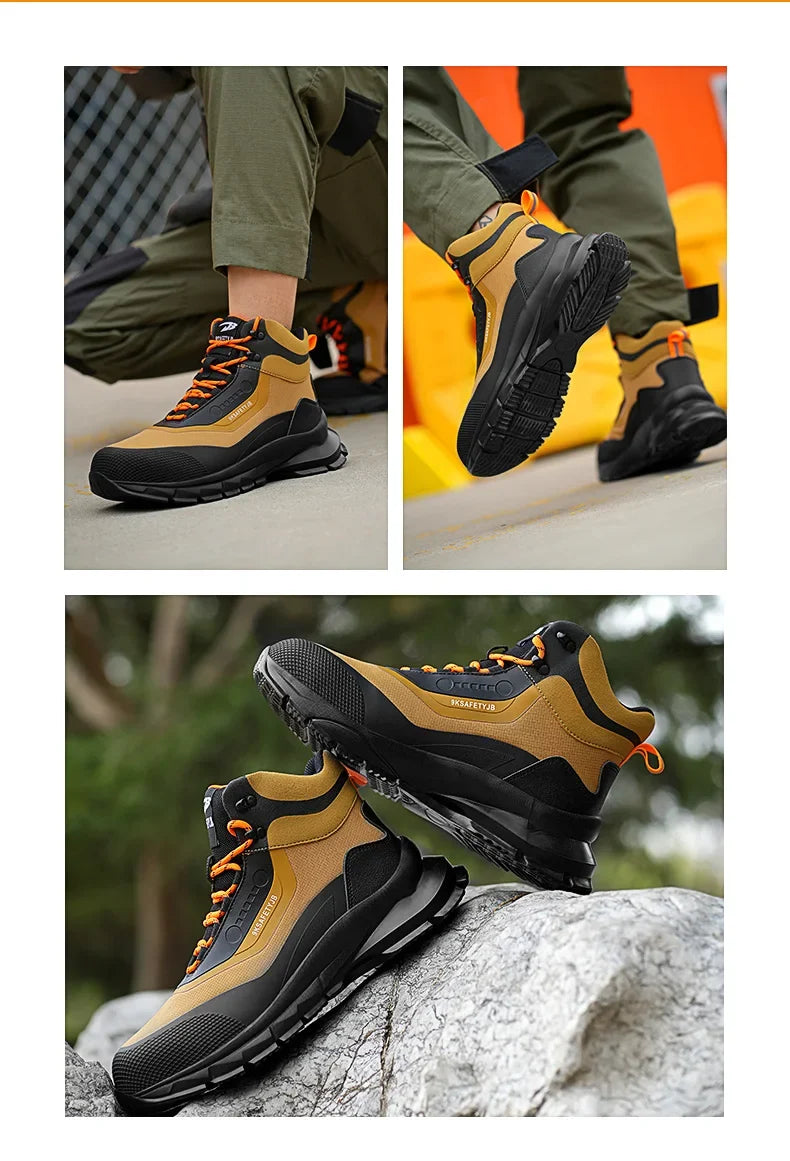 Outdoors Indestructible Shoes Work Boots Steel Toe Shoes Men Safety