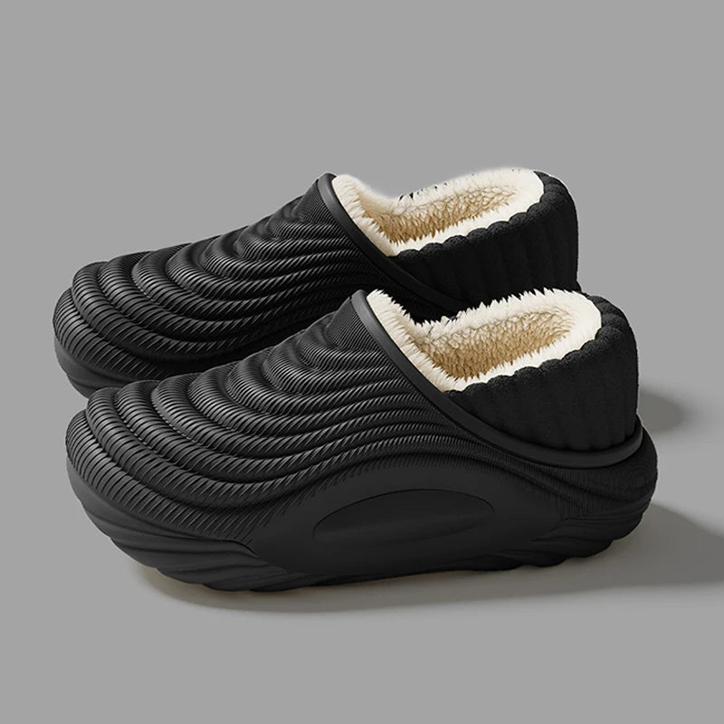Women's Chunky Platform Slippers - Waterproof Winter Slides
