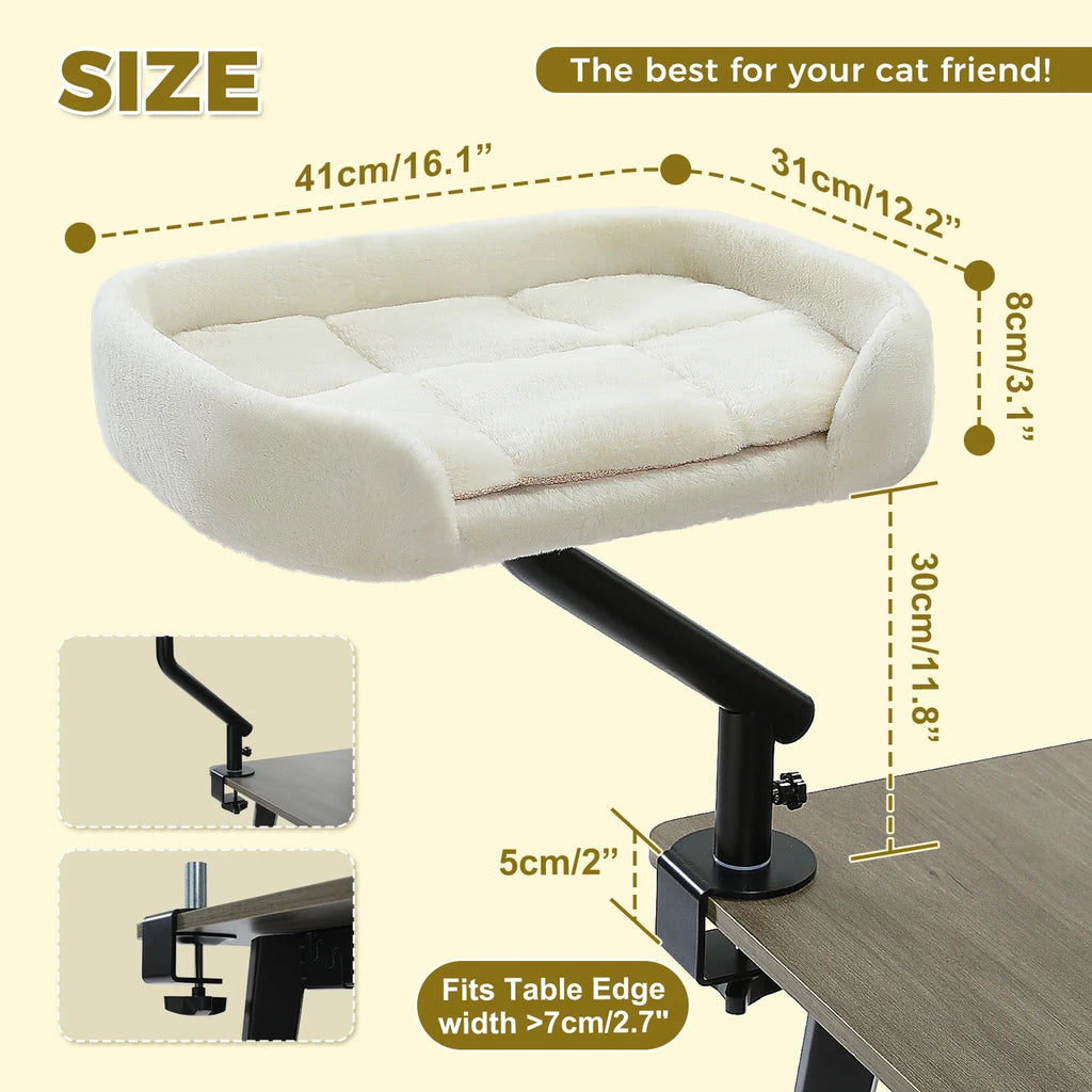 Lit Perchoir Chat 360° Rotatif – Support Bureau Confortable