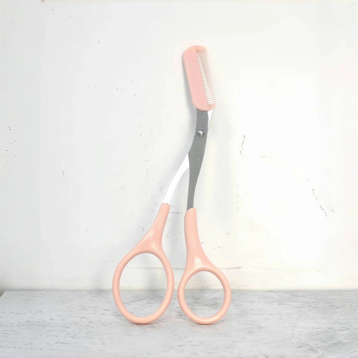 Eyebrow Trimming Scissors with Built-In Comb — Stainless Steel Grooming Tool