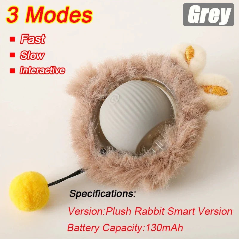 Automatic Rolling Cat Ball with Faux Tail, Rechargeable