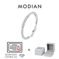 MODIAN Moissanite Rings 925 Sterling Silver Minimalist Lab Diamond Thin Ring Stackable Daily Wear Ring For Women Fine Jewelry