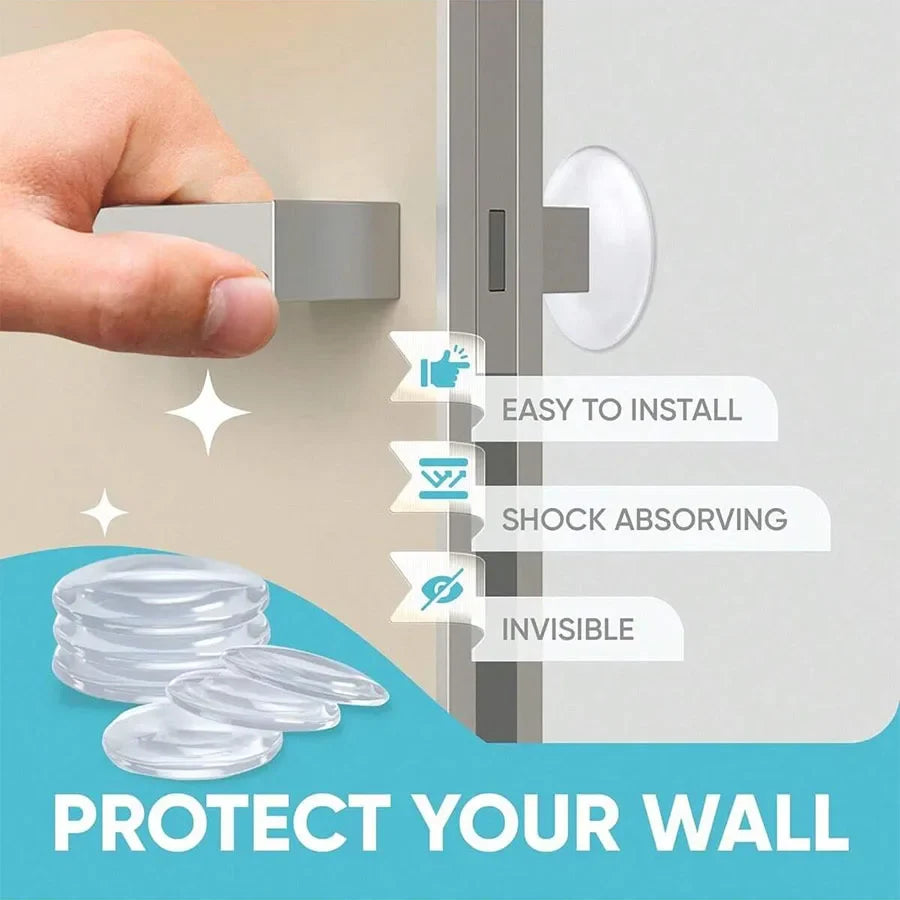 Door Knob Wall Shield Clear Soft Rubber Door Stopper Door Handle Bumper Mute Stickers Wall Protector Muffler Pad Protective Plug