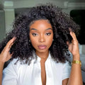 Half Wig 200% Density Remy Hair Headband Wig Drawstring No Leave Out Curly 32 Inches Human Hair Wigs Upgrade Machine Clip 3 In 1 Half Wigs For Women