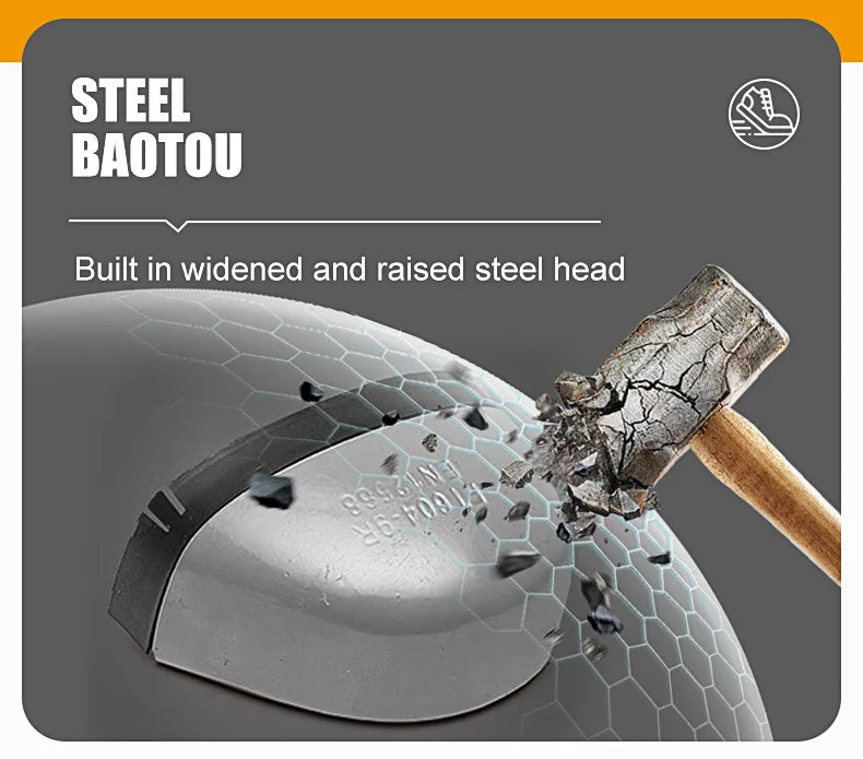 Outdoors Indestructible Shoes Work Boots Steel Toe Shoes Men Safety