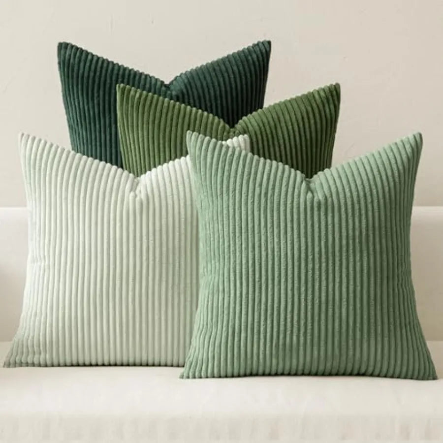 Boho Farmhouse Throw Pillow Cover Set Of 4 Corduroy Cushions