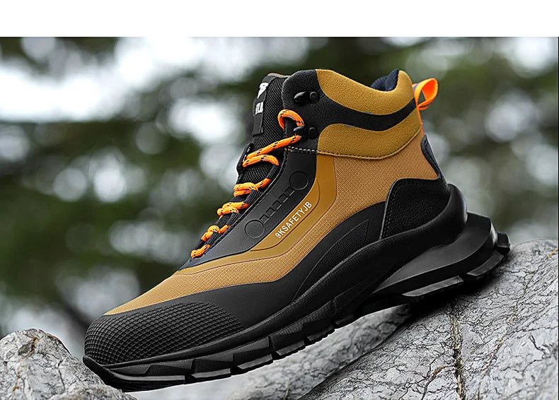 Outdoors Indestructible Shoes Work Boots Steel Toe Shoes Men Safety
