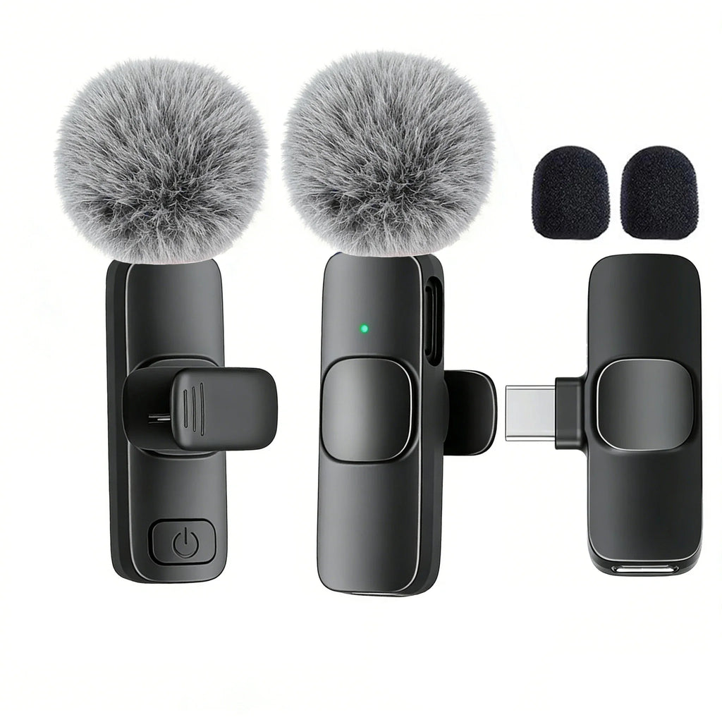 USB-C Wireless Lavalier Microphone – Portable Clip-On Travel Mic