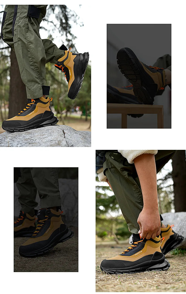 Outdoors Indestructible Shoes Work Boots Steel Toe Shoes Men Safety
