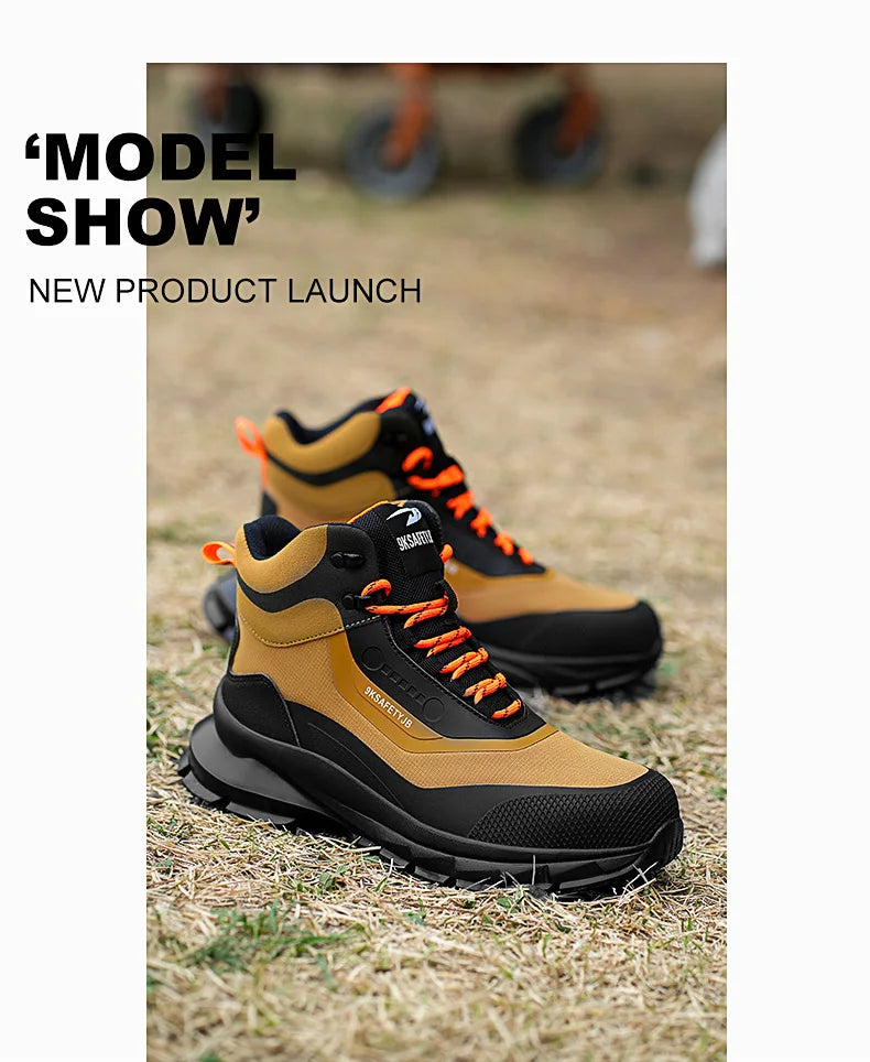 Outdoors Indestructible Shoes Work Boots Steel Toe Shoes Men Safety
