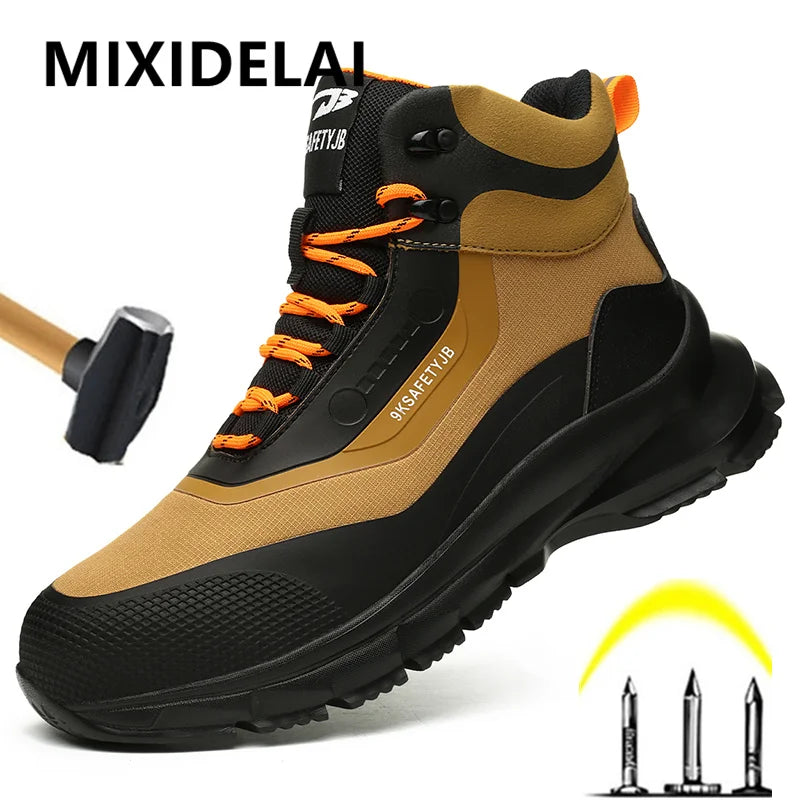 Outdoors Indestructible Shoes Work Boots Steel Toe Shoes Men Safety