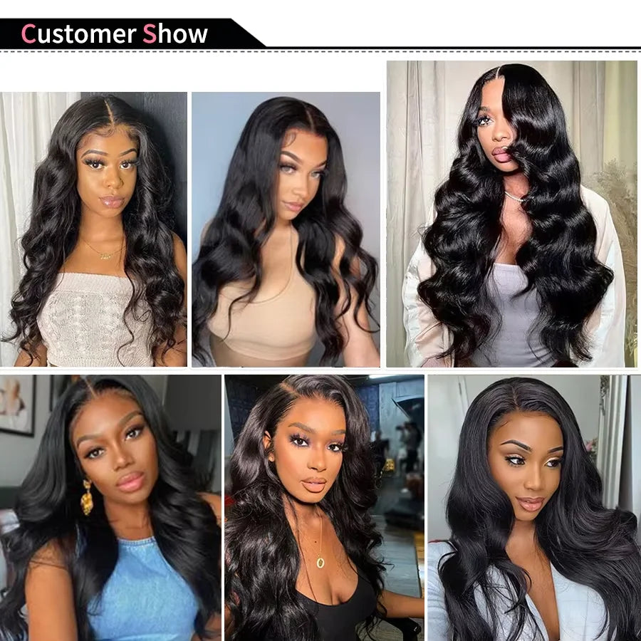 32 32 34 36 38 40 Inch Body Wave Bundle Human Hair Brazilian Hair Natural Black Water Wavy Weave 3/4 Pcs Bundles Extensions For Women Brazilian Remy Unprocessed Human Hair Wavy Double Drawn Bundles Weave Extensions