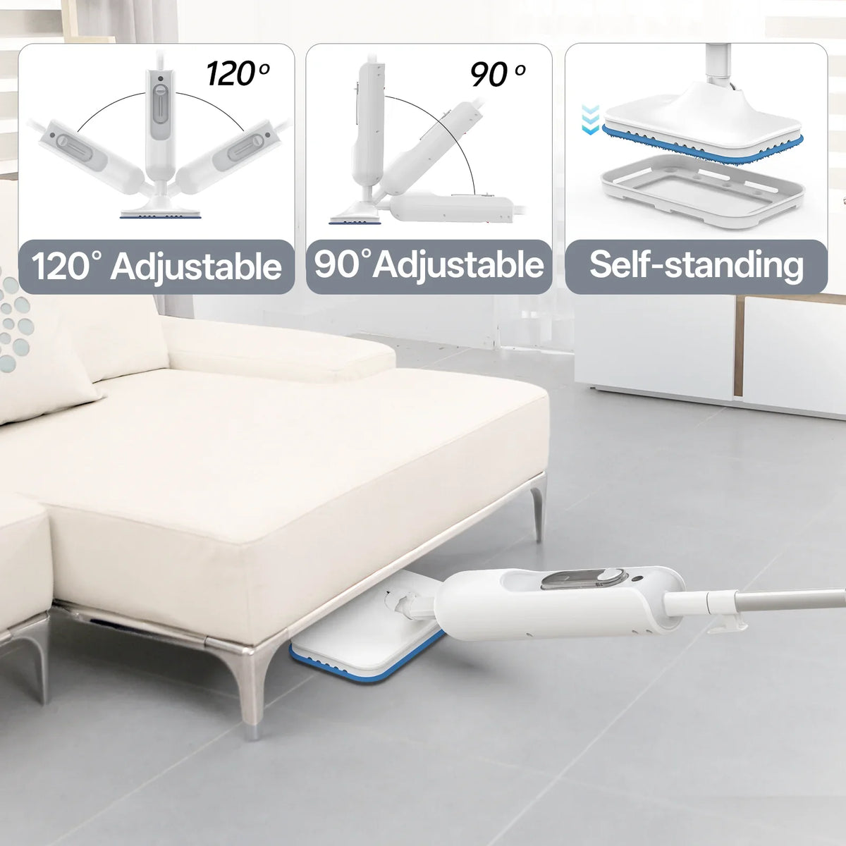 PureSteam™ 6-in-1 Steam Mop | High Temp Steam Cleaner for Hard floors, Tile, laminent, kitchens & Carpet