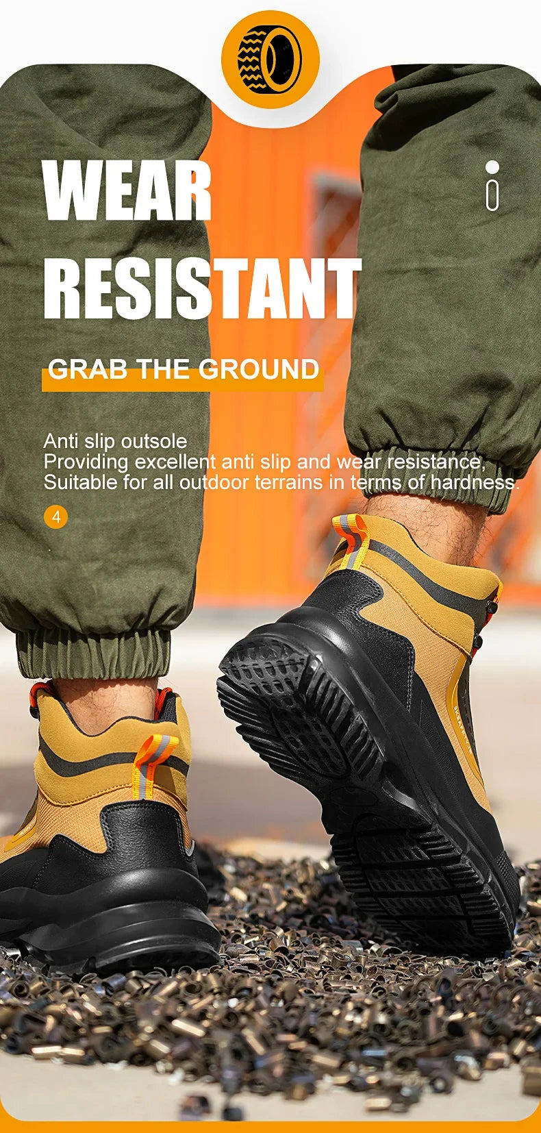 Outdoors Indestructible Shoes Work Boots Steel Toe Shoes Men Safety