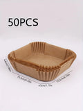 50-Pack Non-Stick Air Fryer Liners for Baking & Microwave Ovens