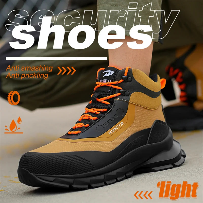 Outdoors Indestructible Shoes Work Boots Steel Toe Shoes Men Safety